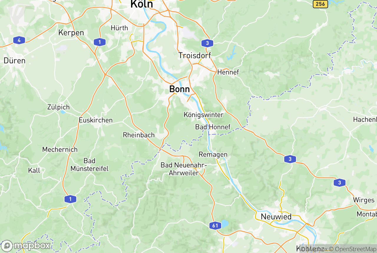 Karte von der Region und Umgebung mit den betreuten Orten